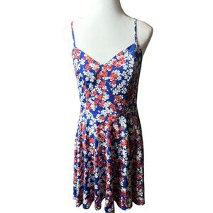 Dress By The General Good, Flower Dress/ Colors Blue,‎ Red, Pink & White M NWOT